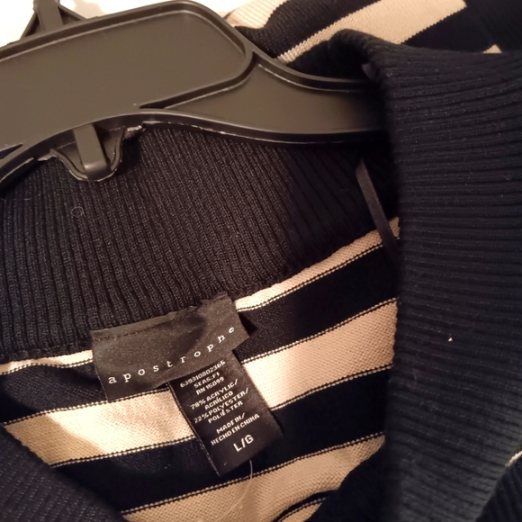 Faith and Joy Black/Tan stripe sweater - Picture 4 of 5